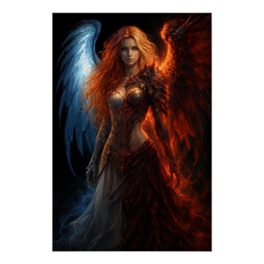 Angel of Fire and Ice – Dark Fantasy Poster (Voorkant)