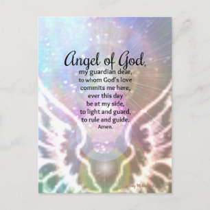 Angel of God Prayer Mooie Kleurrijke Waterverf Briefkaart