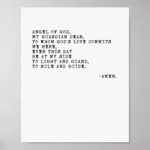 Angel of God Prayer Poster
