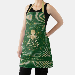 Angel of Grace Filigree Green/Gold Kerstmis Schort