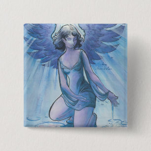 Angel of Grace Vierkante Button 5,1 Cm