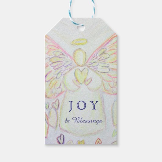 Angel of Hearts Holiday Joy Custom Gift Labels Cadeaulabel (Voorkant)