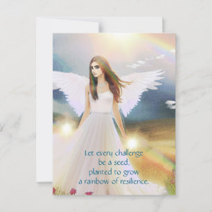 Angel of Hope Rainbow Inspiration Quote Art Briefkaart