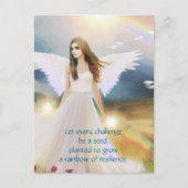 Angel of Hope Rainbow Inspiration Quote Art Briefkaart (Voorkant)