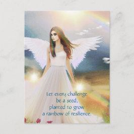 Angel of Hope Rainbow Inspiration Quote Art Briefkaart