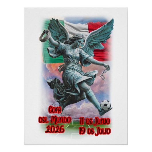 Angel of Independence playing Soccer on a  Perfect Poster (Voorkant)