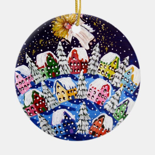 Angel of Joy Round Holiday Ornament (Voorkant)