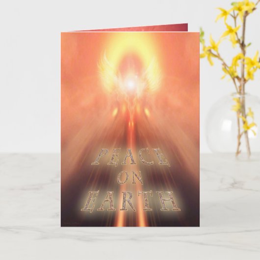 Angel of Light Kerstmis "PEACE ON AARTH" Kaart (Gele Bloem)