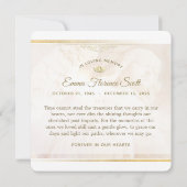 Angel of Light Square Sympathie Hartelijk dank Kaart (Achterkant)