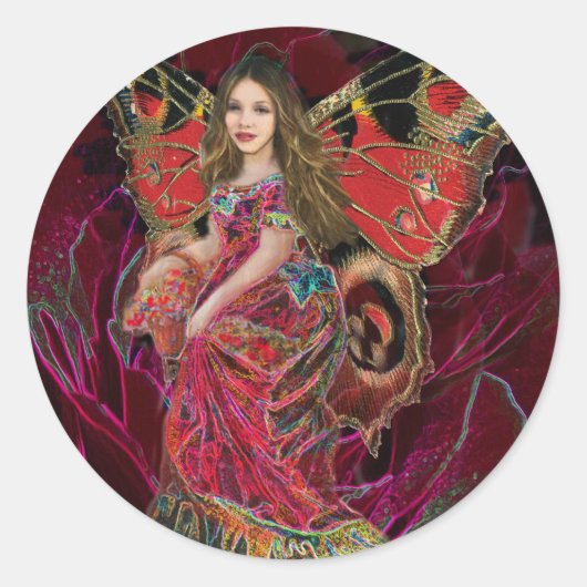 Angel of Love Ronde Sticker (Voorkant)