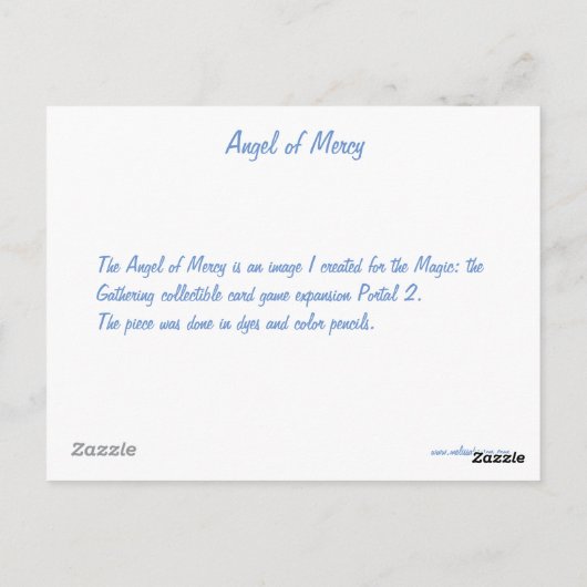 Angel of Mercy Briefkaart (Achterkant)