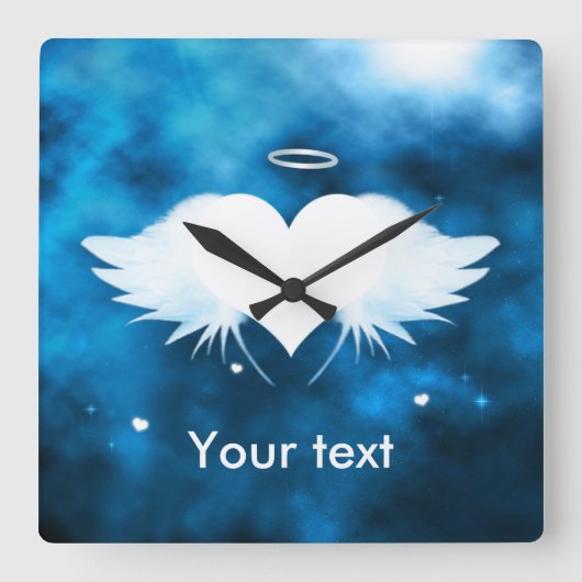 Angel of the Heart Square Wall Clock Vierkante Klok (Voorkant)