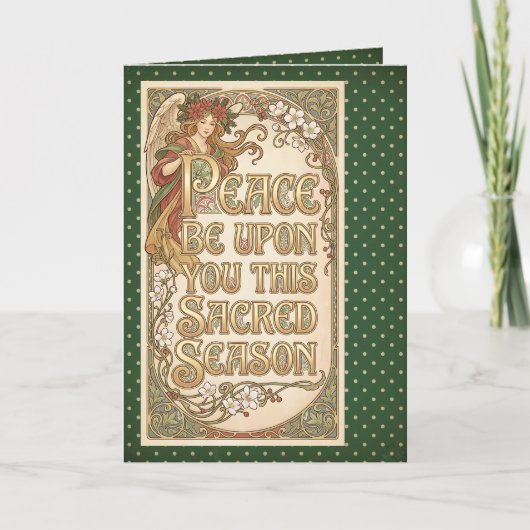 Angel of the Sacred Season Folded Greeting Card Kaart (Voorkant)