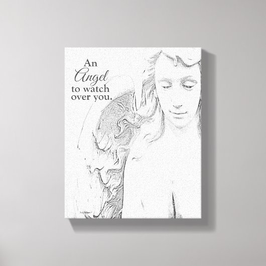 Angel om over je heen te kijken Blok What Sketch C Canvas Afdruk (Voorkant)