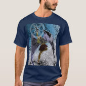 Angel on Blue  Airbrush V1 T-shirt (Voorkant)