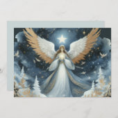Angel on Christmas night beautiful Feestdagenkaart (Voorkant / Achterkant)