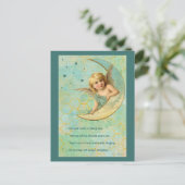 Angel on Crescent Moon Briefkaart (Staand voorkant)