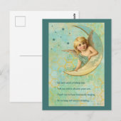 Angel on Crescent Moon Briefkaart (Voorkant / Achterkant)