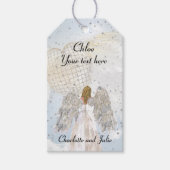 Angel on Gold Stars Gift Labels Cadeaulabel (Voorkant)