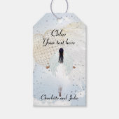 Angel on Gold Stars Gift Labels Cadeaulabel (Voorkant)