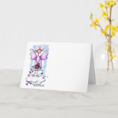 Angel on White Cloud met mandje harttekening Kaart (Gele Bloem)