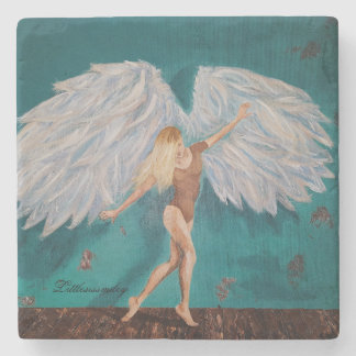 Angel-Onderzetter van Littlesissmiley Stenen Onderzetter