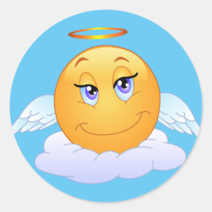 Angel op cloud ronde sticker