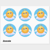 Angel op cloud ronde sticker (Vel)