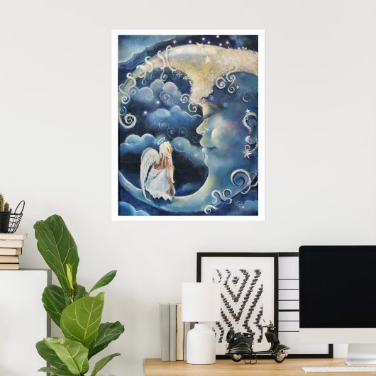Angel op de maan poster (Thuiskantoor)