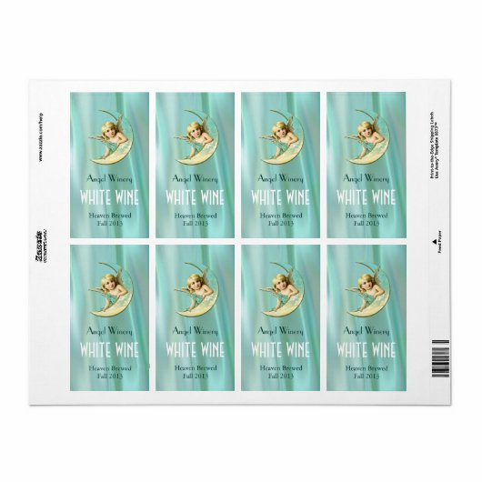 Angel op de Moon Home Made Wine Labels (Full Sheet)