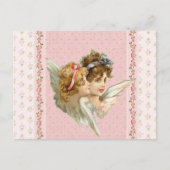 Angel op de roze blote achtergrond. briefkaart (Voorkant)