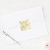 Angel op de vlucht met een glimlach vierkante sticker (Envelop)
