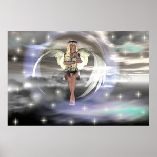 Angel op een cloud poster