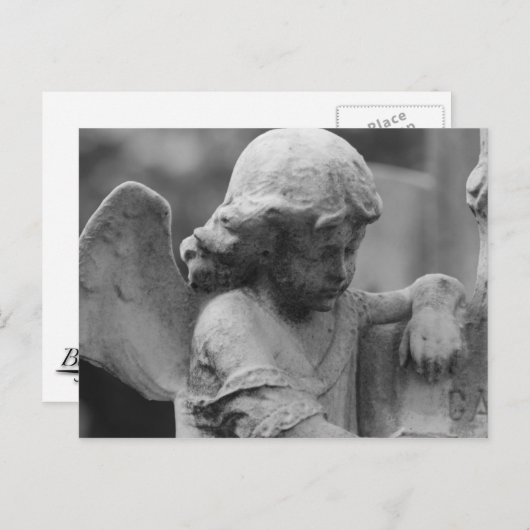 Angel op het Briefkaart van de begraafplaats (Voorkant / Achterkant)
