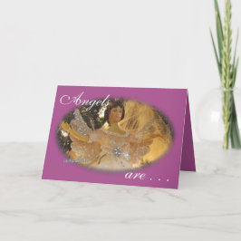 Angel ovaal op Paarse aanpassen Bedankkaart