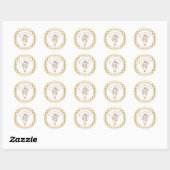 Angel Party Stickers-goud & roze Ronde Sticker (Vel)