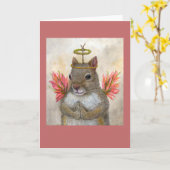 Angel Patsy de eekhoorn wenskaart Kaart (Gele Bloem)