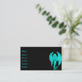 Angel, Pencil Art, groen zwart design Visitekaartje (Staand voorkant)