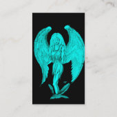 Angel, Pencil Art, groen zwart design Visitekaartje (Achterkant)