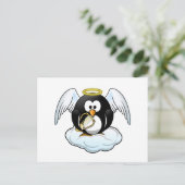 Angel Penguin op een wolk Briefkaart (Staand voorkant)