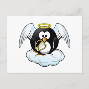 Angel Penguin op een wolk Briefkaart