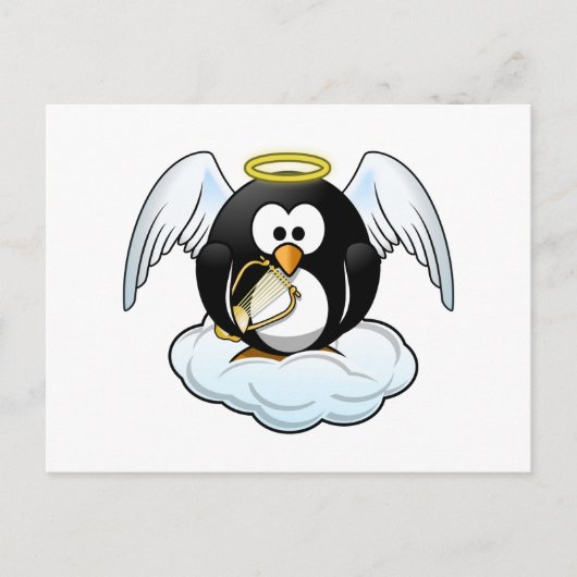 Angel Penguin op een wolk Briefkaart (Voorkant)