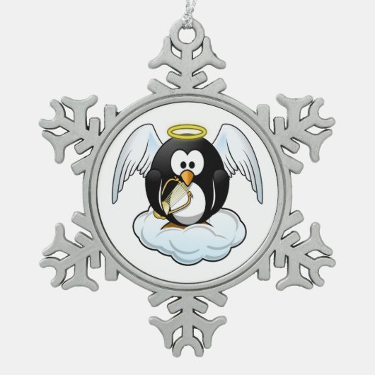 ANGEL PENGUIN TIN SNEEUWVLOK ORNAMENT (Voorkant)