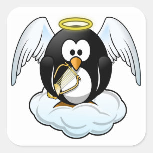 ANGEL PENGUIN VIERKANTE STICKER
