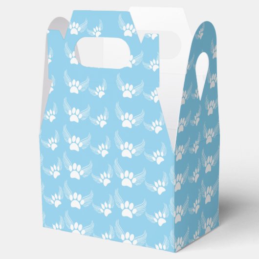 Angel Pet Paw Prints Custom Sky Blue Bedankdoosjes (Geopend)