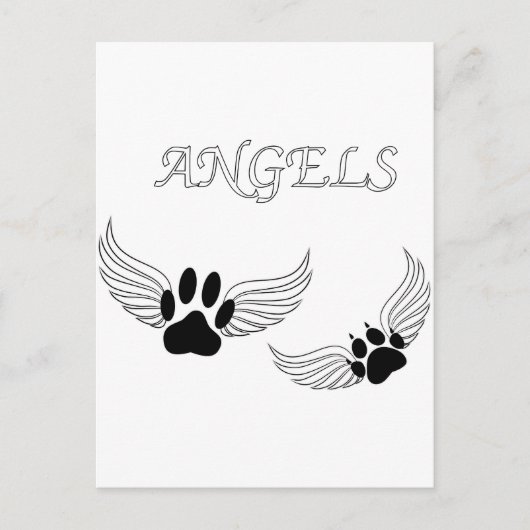 Angel Pet Paws Briefkaart (Voorkant)