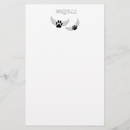Angel Pet Paws Briefpapier (Achterkant)