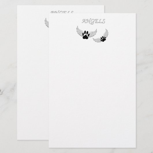 Angel Pet Paws Briefpapier (Voorkant / Achterkant)