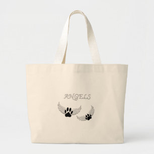 Angel Pet Paws Grote Tote Bag