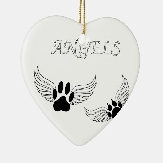 Angel Pet Paws Keramisch Ornament (Rechts)